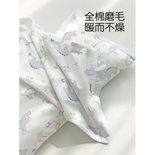 A類卡通全棉磨毛枕套兒童枕罩純棉寶寶乳膠枕頭套保暖枕芯套冬季
