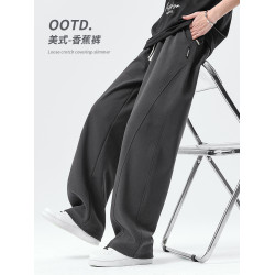 休閒褲男女夏季薄款直筒彎刀褲2025新款寬松運動褲垂感濶腿褲長褲