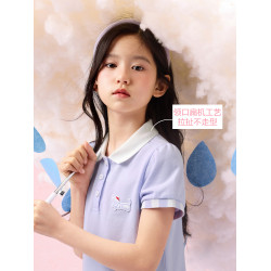 巴拉巴拉女童裙子兒童連衣裙2025新款夏裝中大童洋氣撞色Polo裙