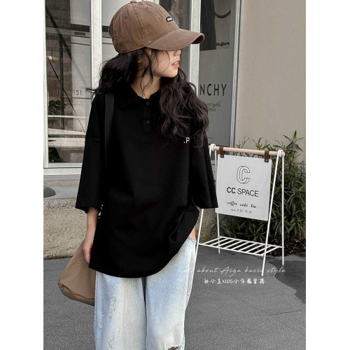 童裝女童夏裝polo衫2025新款兒童短袖T恤大童韓版寬鬆休閒上衣潮t