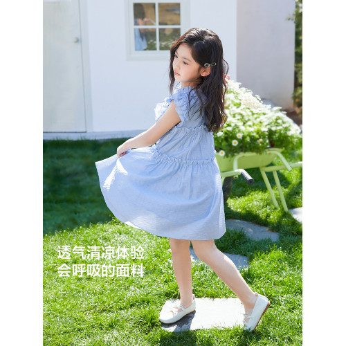 左西童裝女童連衣裙夏季2025新款女童裙子兒童無袖蓬蓬裙艾莎公主