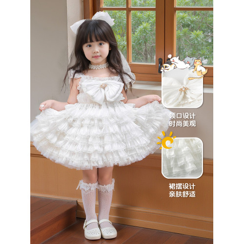 【品牌】洛麗塔女童公主裙花嫁蛋糕裙2025夏季新款兒童生日連衣裙