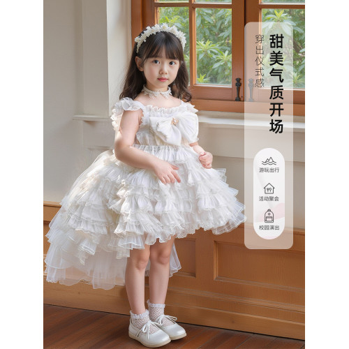 【品牌】洛麗塔女童公主裙花嫁蛋糕裙2025夏季新款兒童生日連衣裙