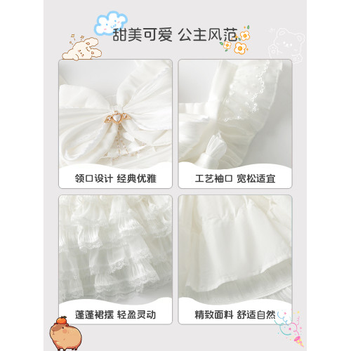 【品牌】洛麗塔女童公主裙花嫁蛋糕裙2025夏季新款兒童生日連衣裙