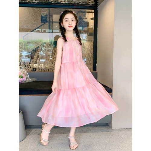 英國Next Kiss女童連衣裙夏季2025新款兒童雪紡公主裙大童背心裙