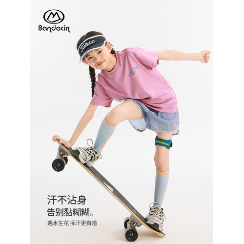 半度閒女童單向導溼短袖t恤夏季薄款透氣2025新款兒童夏裝抗菌衣T