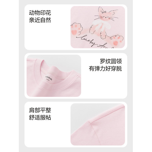 巴拉巴拉balaone女童短袖T恤兒童速乾上衣中大童2025夏裝新款童裝