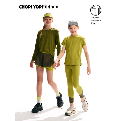 chopiyopi【薄荷皮】女童挖肩袖防曬短袖T恤夏季新款涼感速乾衣