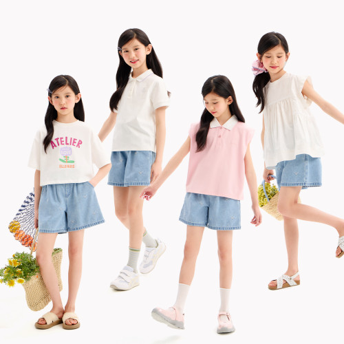 女童短褲2025夏季薄款兒童純棉牛仔短褲中大童五分褲寬松休閒中褲
