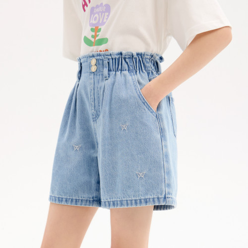 女童短褲2025夏季薄款兒童純棉牛仔短褲中大童五分褲寬松休閒中褲