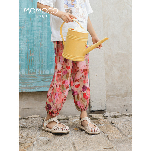 MOMOCO/瑪米瑪卡2025夏季新款女童碎花長褲中大童洋氣薄款防蚊褲