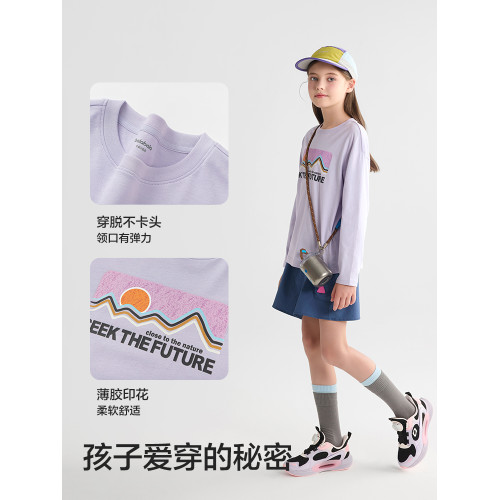 巴拉巴拉兒童長袖T恤女童純棉速乾上衣男童衛衣2025秋季新款童裝5