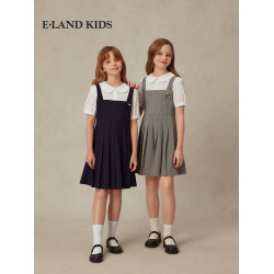 【海鹽少女】eland kids衣戀童裝女童連衣裙25年夏學院畢業演出服