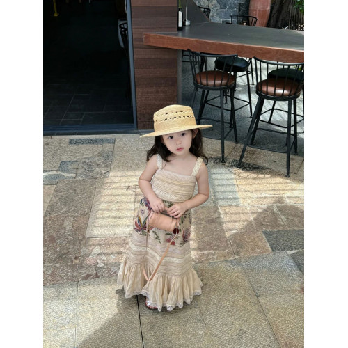 女童連衣裙兒童度假海邊裙子夏裝長裙旅遊新款沙漠高級草原白色薄