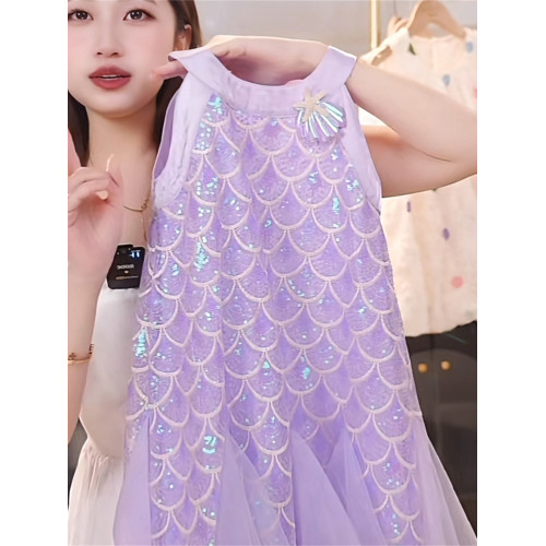 英國Next Svip兒童美人魚公主裙女童連衣裙2025新款女孩吊帶裙夏