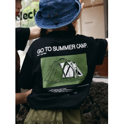 衫野跡畫山系戶外女童短袖T恤2025夏季新款兒童印花休閒圓領上衣