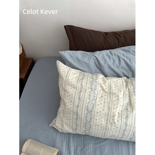 Celot Kever全棉碎花小清新純色單人48cmX74cm枕套學生宿舍一對裝