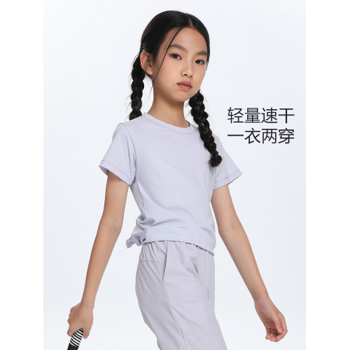 【設計感速乾衣】萌格格女童T恤夏季速乾抗菌冷感運動上衣設計感