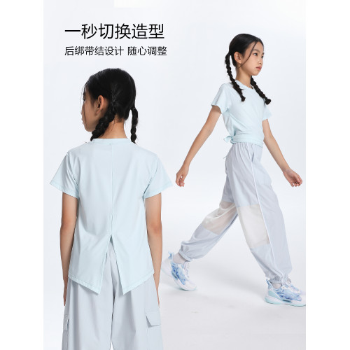 【設計感速乾衣】萌格格女童T恤夏季速乾抗菌冷感運動上衣設計感