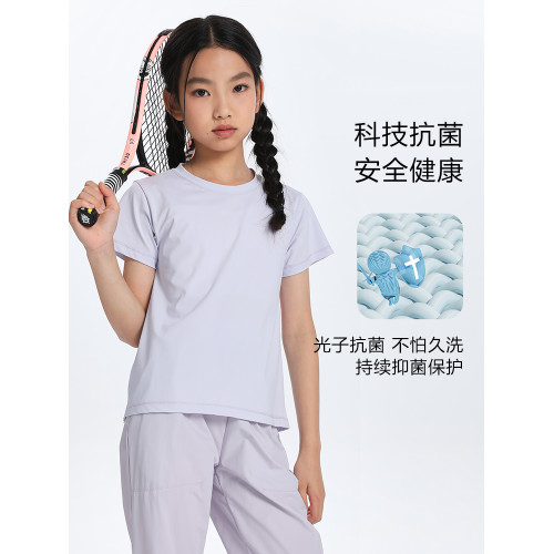 【設計感速乾衣】萌格格女童T恤夏季速乾抗菌冷感運動上衣設計感
