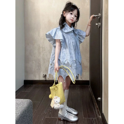 女童連衣裙兒童裙子新款高級多巴胺公主裙夏裝小女孩洋氣時髦衣服