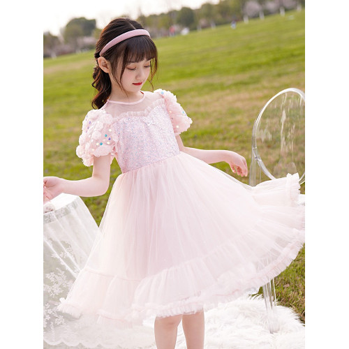 卓詩尼女童連衣裙2025新款夏季兒童網紗裙子洋氣時髦夏裝公主裙9