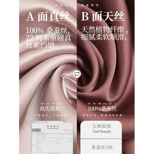 夢灣裡100%桑蠶絲真絲枕套簡約春夏季信封式絲綢枕頭套男女一條裝