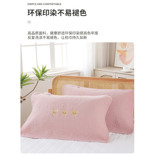 純棉紗布枕巾枕套一對裝四季通用成人家用枕頭巾全棉透氣吸汗蓋巾