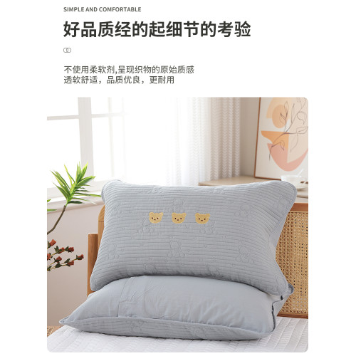 純棉紗布枕巾枕套一對裝四季通用成人家用枕頭巾全棉透氣吸汗蓋巾