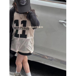 波拉bora韓國童裝女童洋氣秋裝2025新款兒童打底衫薄款中大童T恤