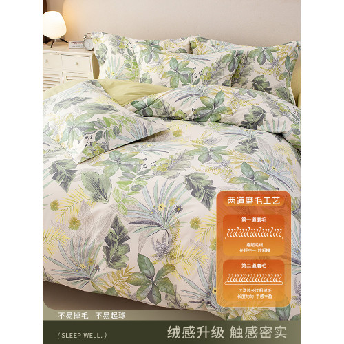 花卉全棉磨毛被套單件單人180x210秋冬加厚純棉被罩230X229被芯套