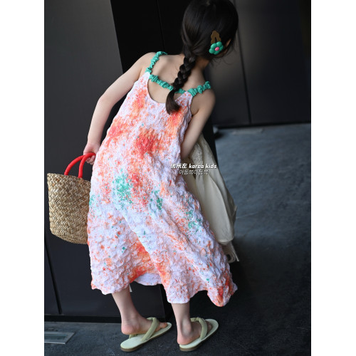 2025夏季韓版童裝新品女童小清新甜美碎花裙子洋氣連衣裙背心裙