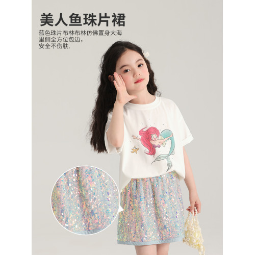 布丁哈魯童裝夏裝女童半身裙2025夏季新款兒童短裙亮片洋氣裙子