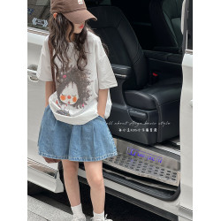 童裝女童夏裝牛仔裙褲2025新款兒童短褲裙女大童夏天韓版寬鬆褲子