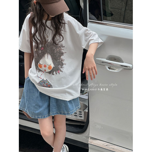 童裝女童夏裝牛仔裙褲2025新款兒童短褲裙女大童夏天韓版寬鬆褲子