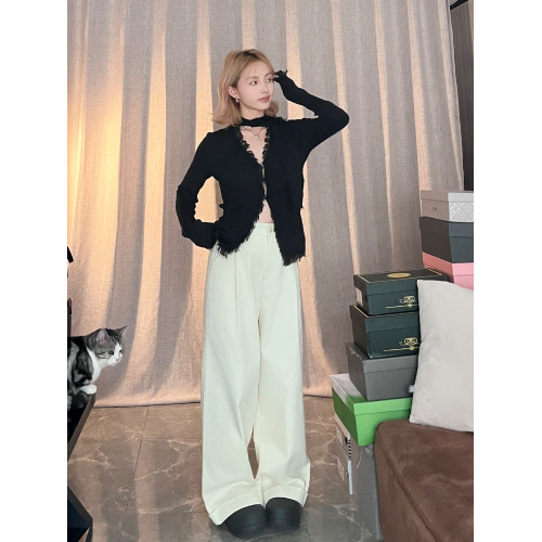 董十七happy原創休閒顯瘦褲子2025新款春夏季穿搭女松弛感濶腿褲