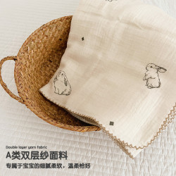 進口原棉兒童枕套雙層紗布單個寶寶純棉小枕巾嬰幼兒30x50枕頭套