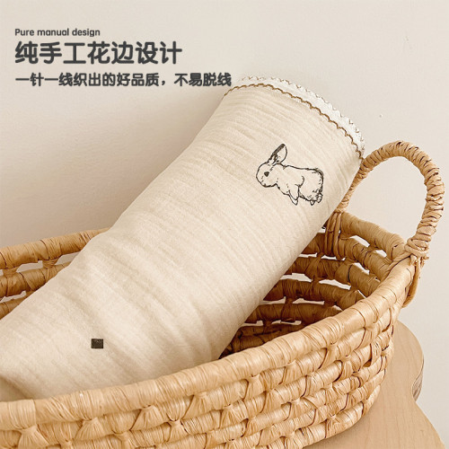 進口原棉兒童枕套雙層紗布單個寶寶純棉小枕巾嬰幼兒30x50枕頭套