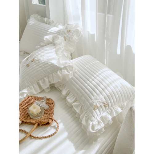 韓式全棉公主風荷葉邊枕套一對裝純棉水洗棉夾棉少女心花邊枕頭套 韓式全棉公主風荷葉邊枕套一對裝純棉水洗棉夾棉少女心花邊枕頭套