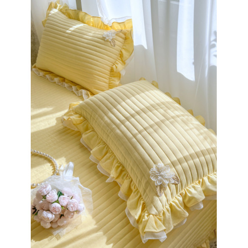 韓式全棉公主風荷葉邊枕套一對裝純棉水洗棉夾棉少女心花邊枕頭套 韓式全棉公主風荷葉邊枕套一對裝純棉水洗棉夾棉少女心花邊枕頭套