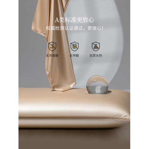 高級純色水光冰絲枕套一對裝夏季雙面真絲滑涼感枕頭芯套48x74cm
