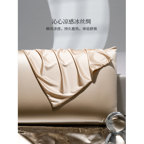 高級純色水光冰絲枕套一對裝夏季雙面真絲滑涼感枕頭芯套48x74cm