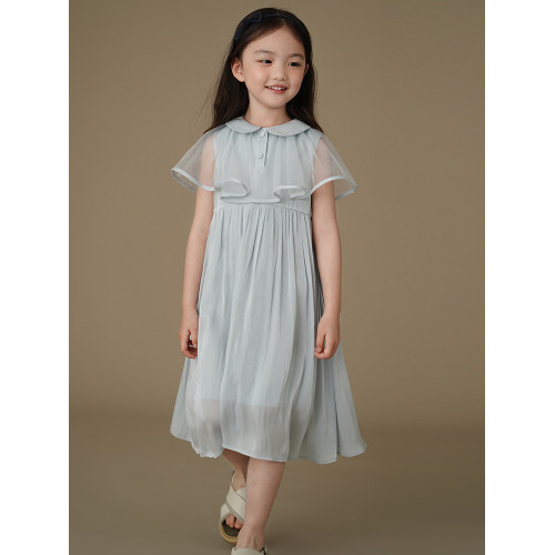 哈齒童裝夏季兒童背心裙法式公主裙娃娃領連衣裙女童生日裙中大童