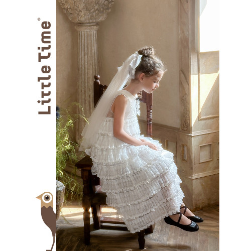 littletime女童連衣裙夏裝2025新款女孩生日禮服蛋糕裙兒童公主裙