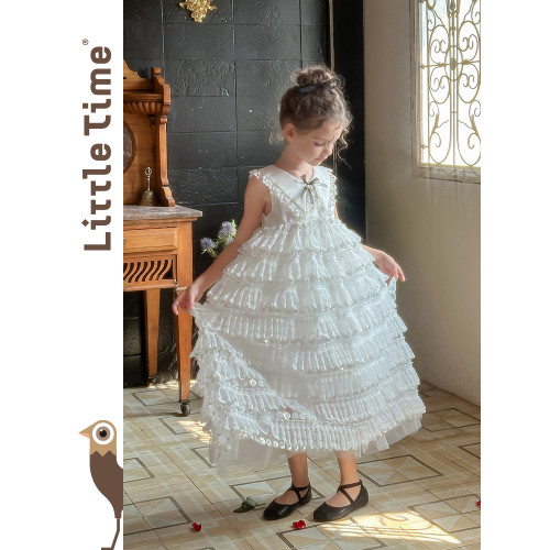 littletime女童連衣裙夏裝2025新款女孩生日禮服蛋糕裙兒童公主裙