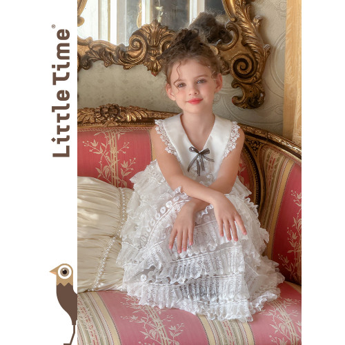 littletime女童連衣裙夏裝2025新款女孩生日禮服蛋糕裙兒童公主裙