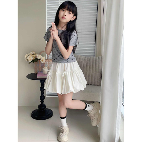 半身裙女童花苞裙子夏季短裙兒童黑色褲裙蓬蓬裙百褶裙小女孩裙褲