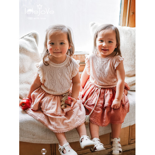 lelejove北歐風女童半身裙25夏季新款女寶短裙蛋糕裙純棉蓬蓬裙