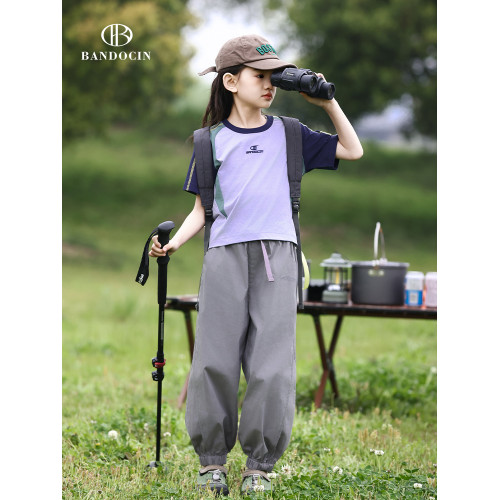 親子女童速乾衣夏裝短袖t恤薄款洋氣2025新款兒童裝夏季運動上衣T