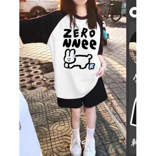 Next Alice女童短袖T恤2025夏季新款運動女孩短褲寬松百搭兩件套